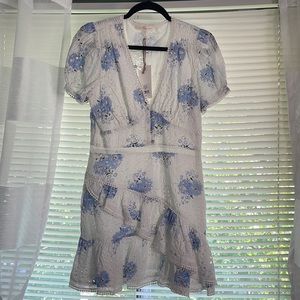 Loveshackfancy Bea mini dress morning mist blue size 6 $395